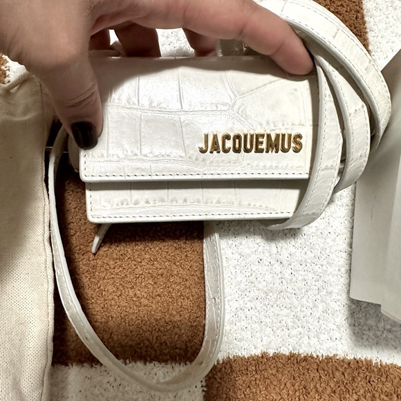 Jacquemus, wallet belt, white crocodile print - Picture 1 of 4